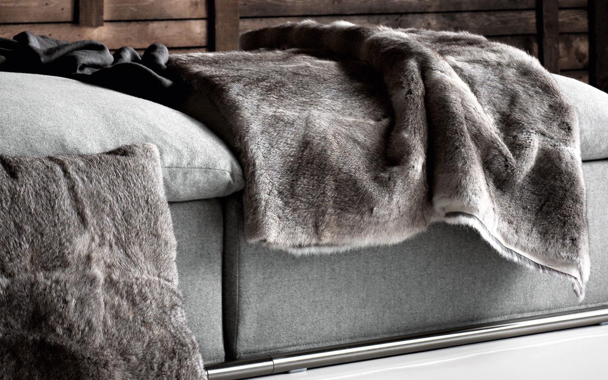 Fur Throws. Textiles from Ivano Redaelli at Pure Interiors